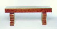 Red Bench with Shaped Legs 